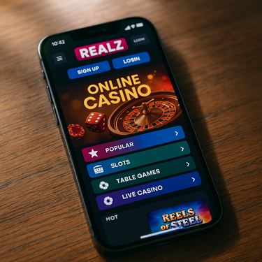 Realz Casino Mobile Site - iPhone and Android Optimized